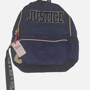 Justice 3 Piece Full Size Navy/Gold Backpack